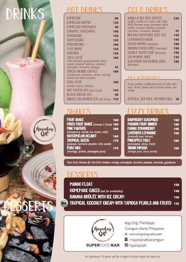 Hayahay Menu Page 3