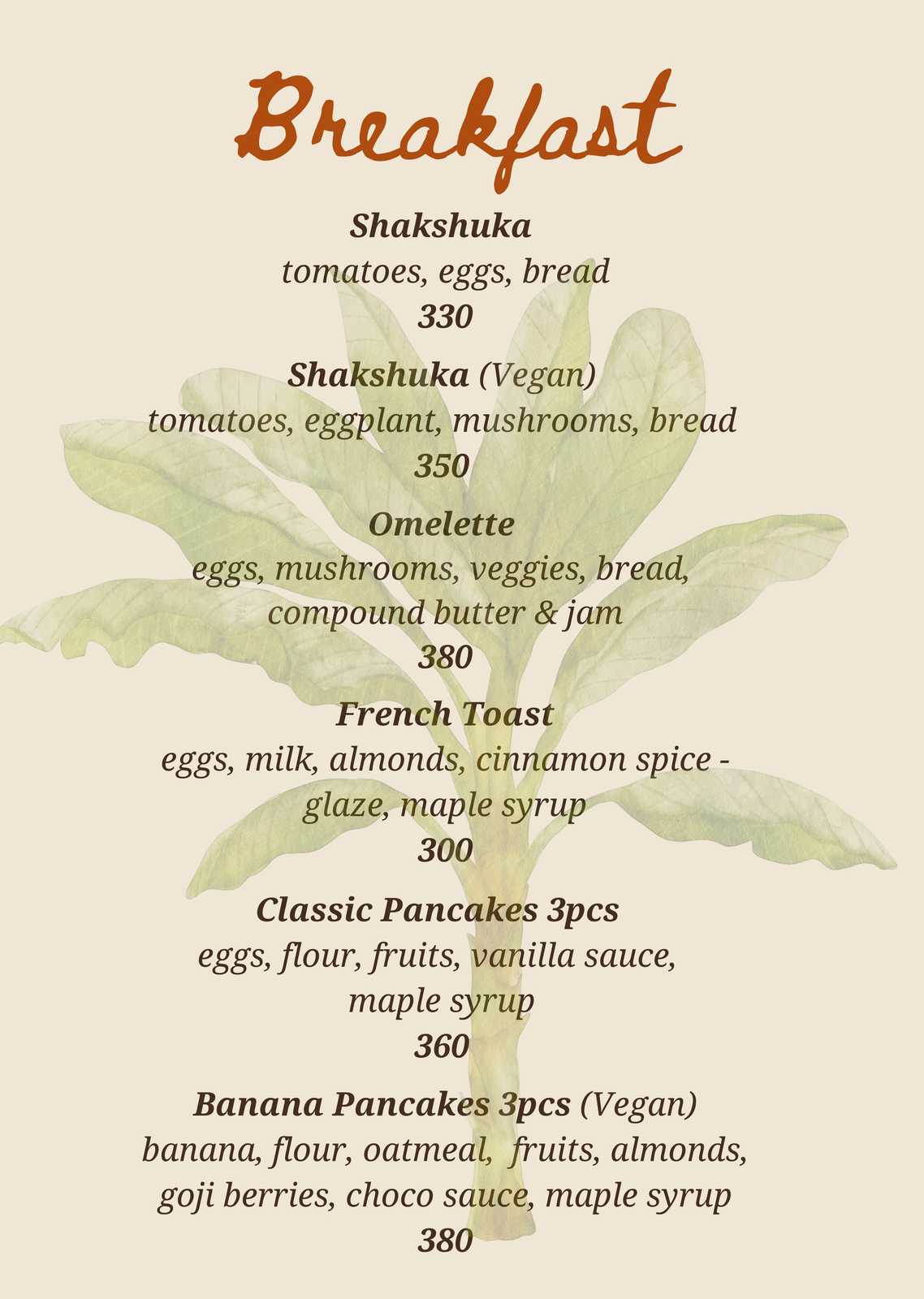 Hayahay Menu Page 1